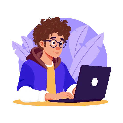 توسعه‌دهنده در حال کار با لپ‌تاپ